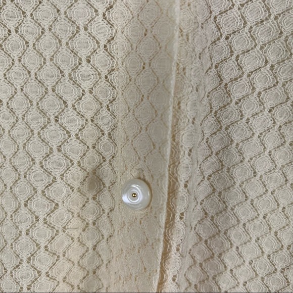 TRINA TURK Cream Long Sleeve Button Down Shirt in Small - Picture 4 of 4